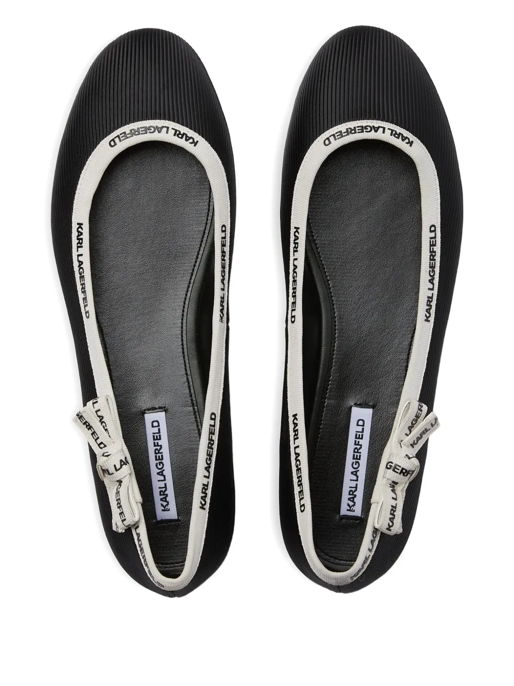 Karl Lagerfeld Karo ballerina's met strik Zwart