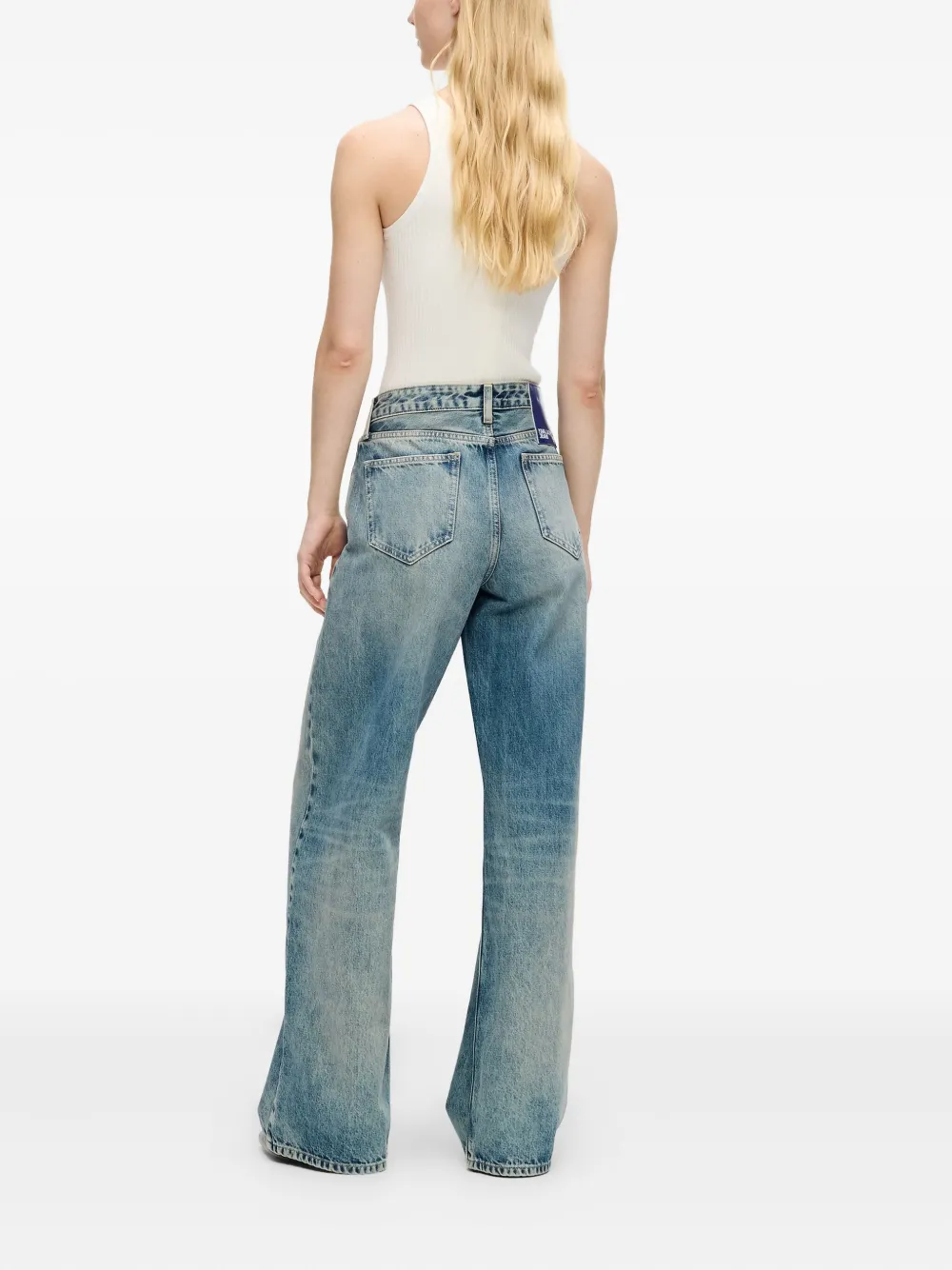 Karl Lagerfeld Jeans Logo-patch Mid-rise Jeans In Blue