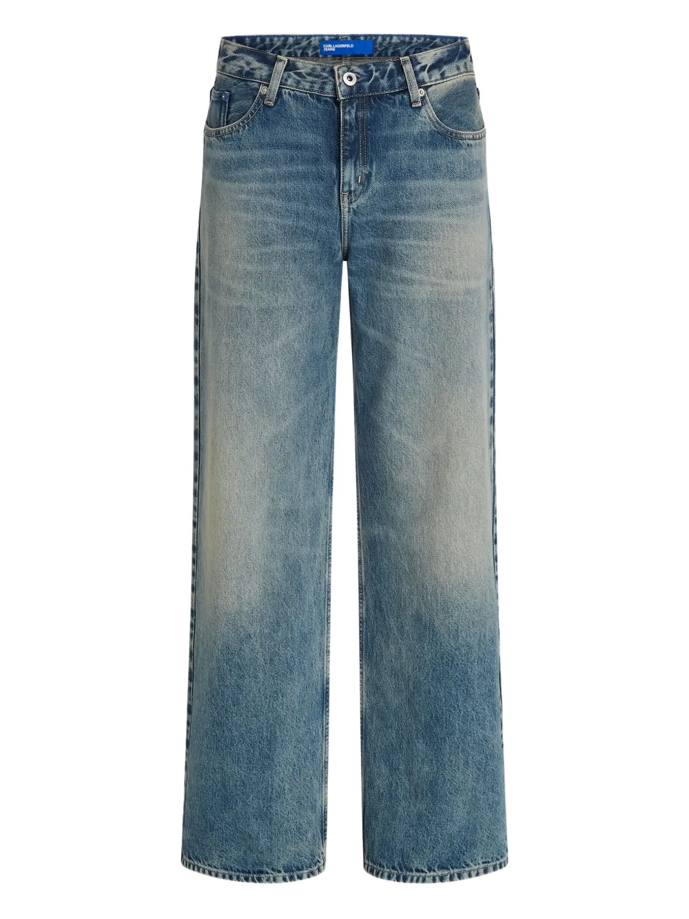 Karl Lagerfeld Jeans Logo-patch Mid-rise Jeans In Blue