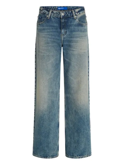 logo-patch mid-rise jeans