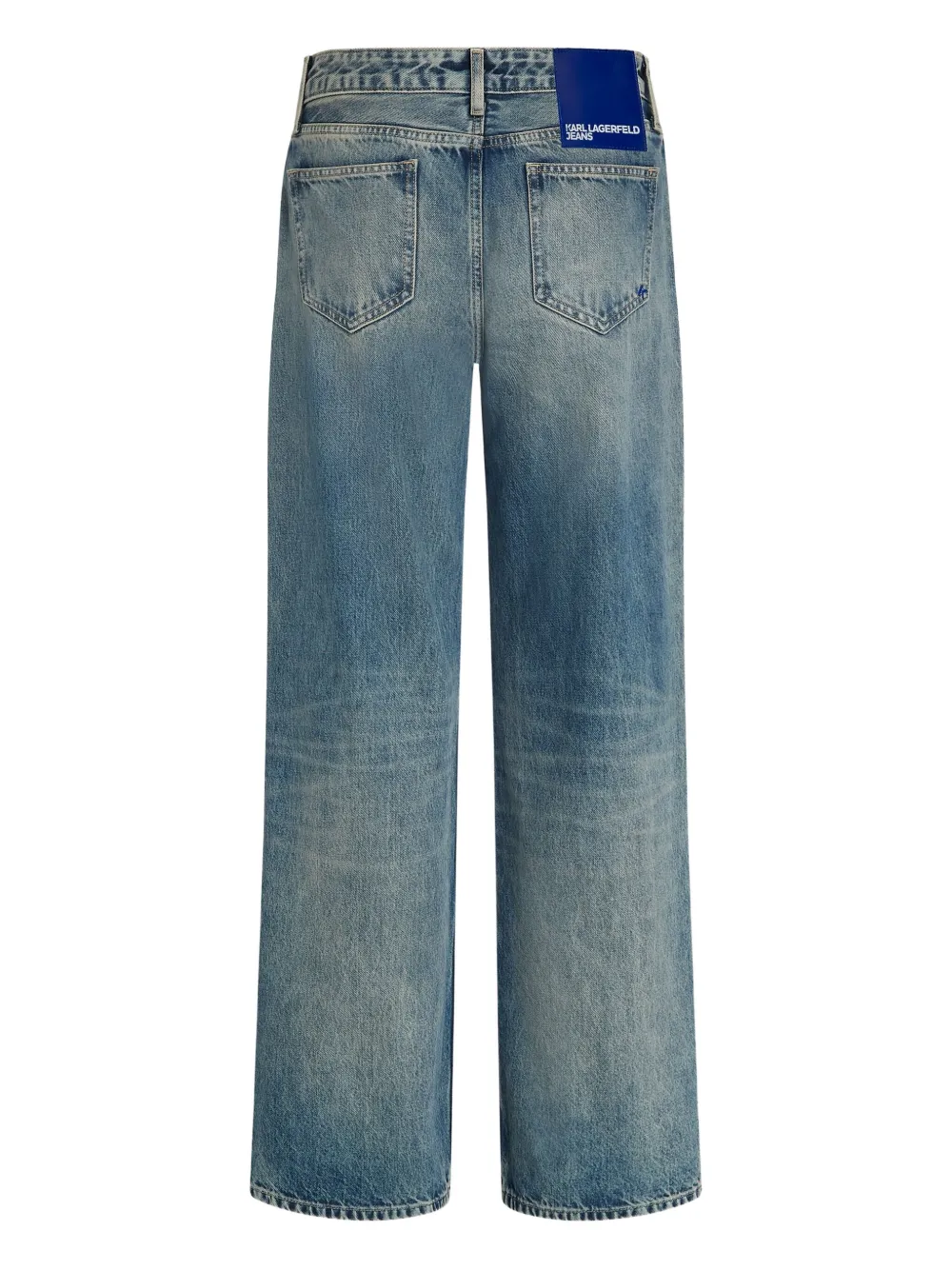 Karl Lagerfeld Jeans Logo-patch Mid-rise Jeans In Blue