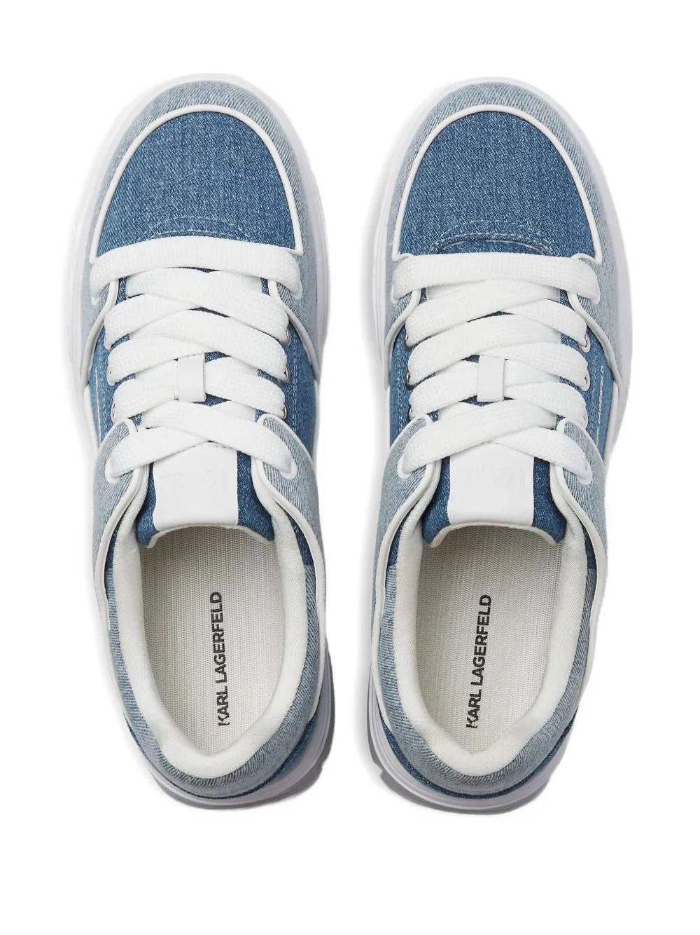 Karl Lagerfeld Jeans Kourtney sneakers met denim vlakken Blauw