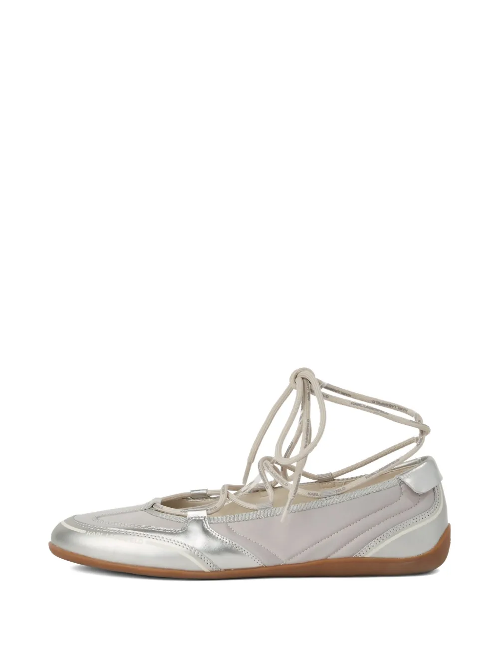 Karl Lagerfeld Ballerina's met veters - Zilver
