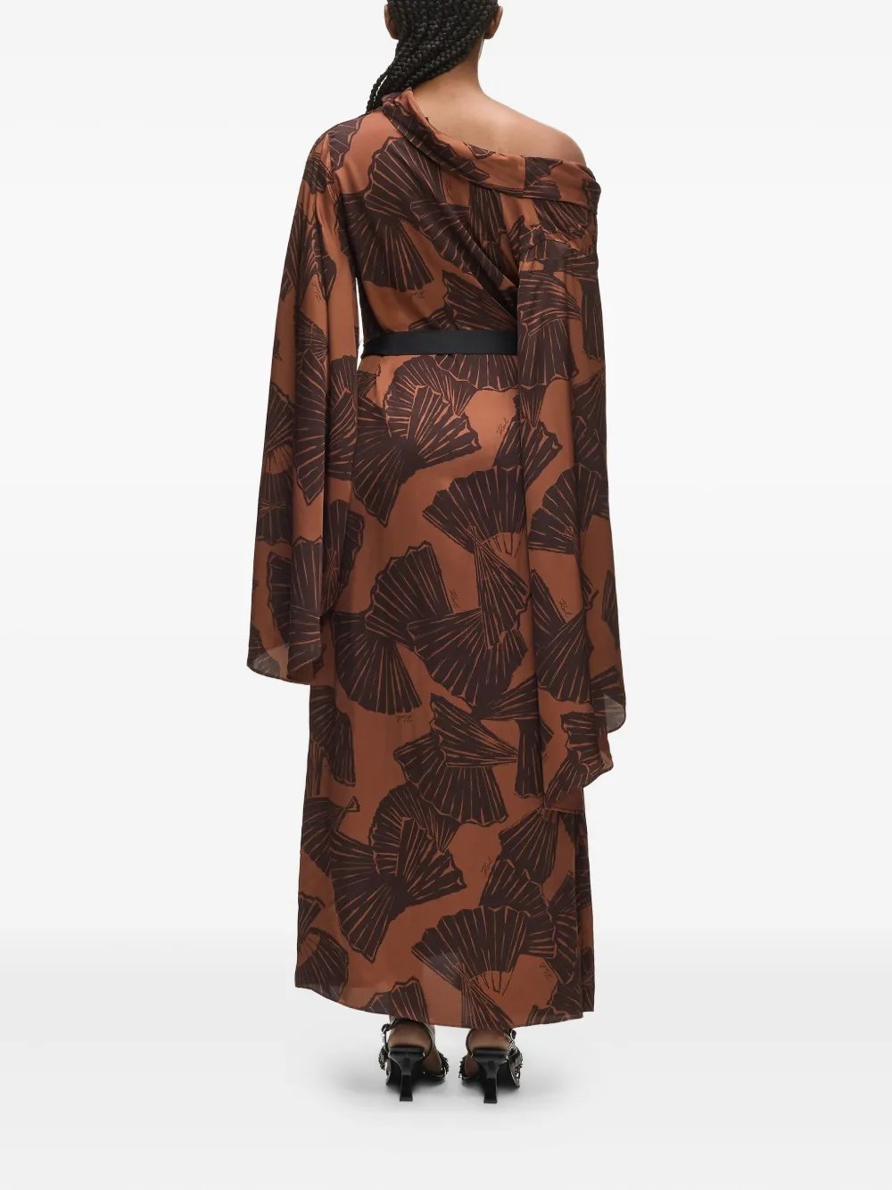 Karl Lagerfeld Maxi-jurk met waaierprint Bruin