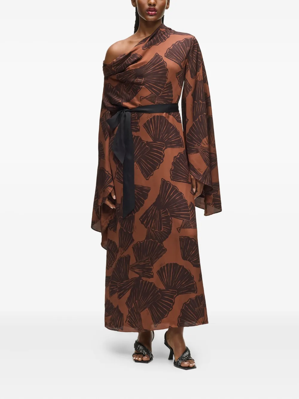 Karl Lagerfeld Maxi-jurk met waaierprint - Bruin
