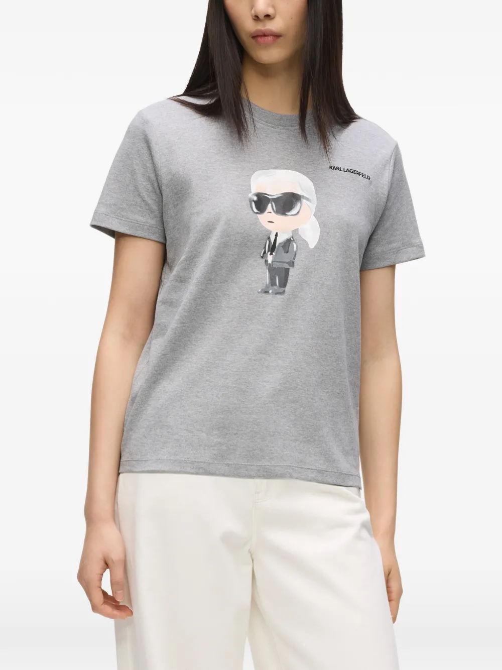 Karl Lagerfeld Ikon T-shirt met print Grijs