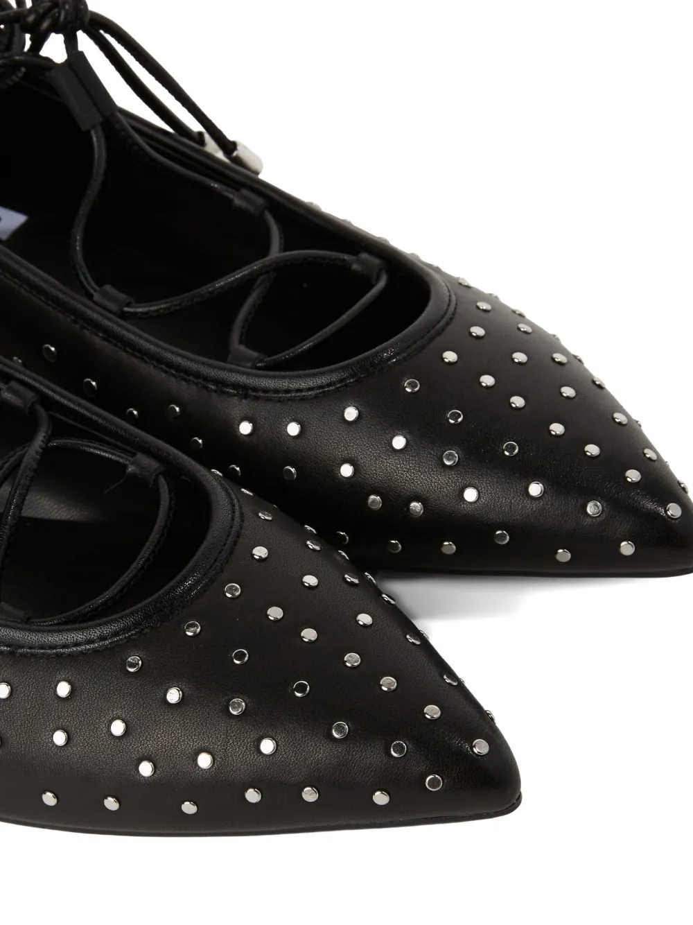 Karl Lagerfeld Ballerina's met veters en studs Zwart