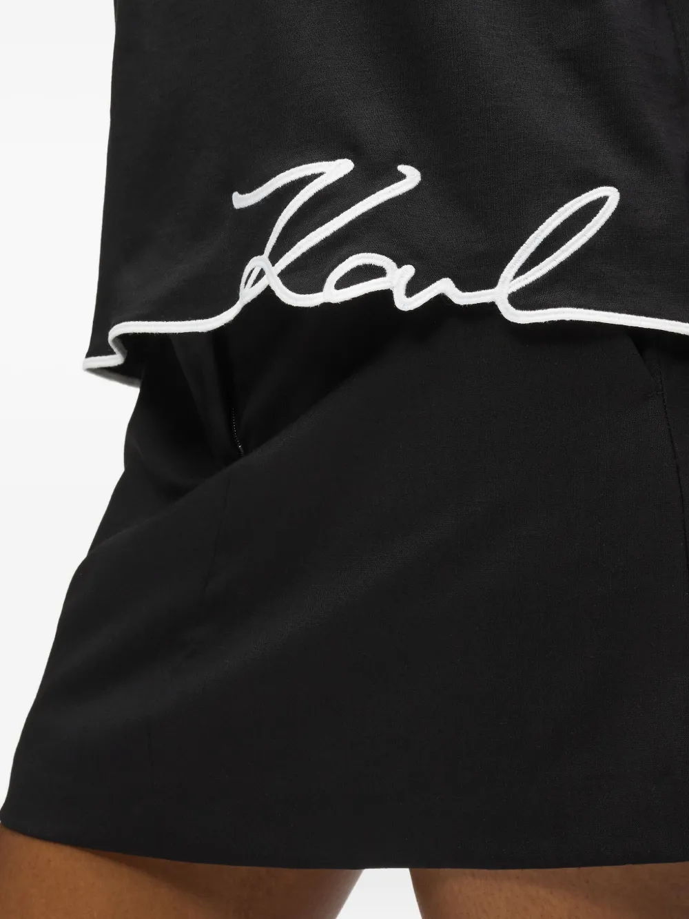 Karl Lagerfeld Short-sleeves V-neck T-shirt In Black