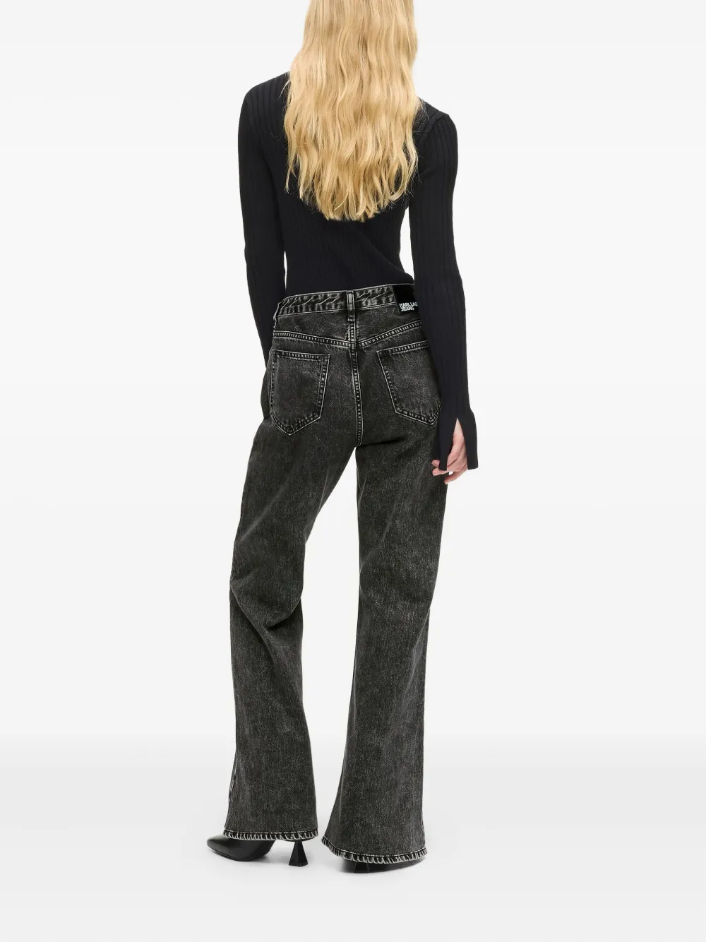 Karl Lagerfeld Jeans High-rise Flared Jeans In Black