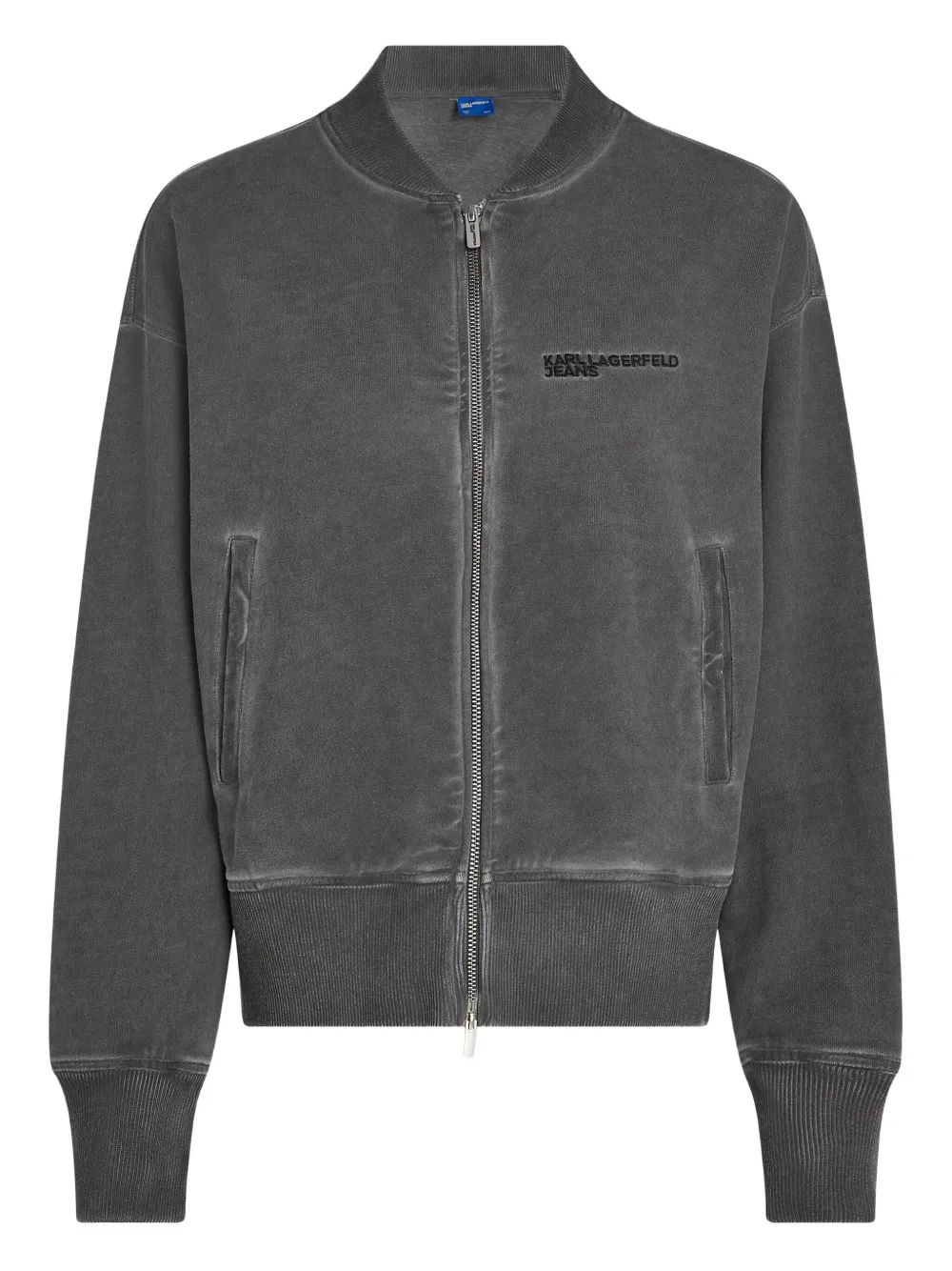 Karl Lagerfeld Jeans Washed Zip-up Sweatshirt In Brown