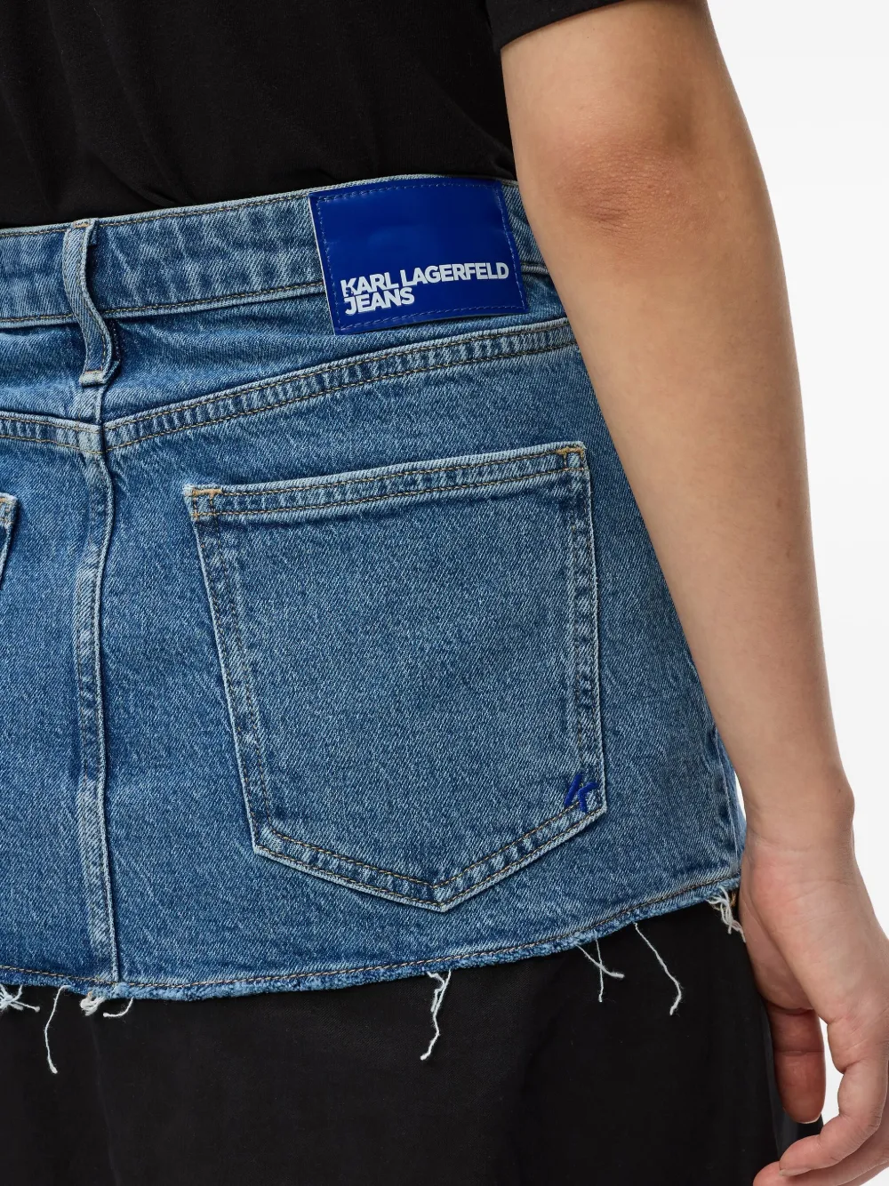 Karl Lagerfeld Jeans Gonna lunga con inserti denim - Blu