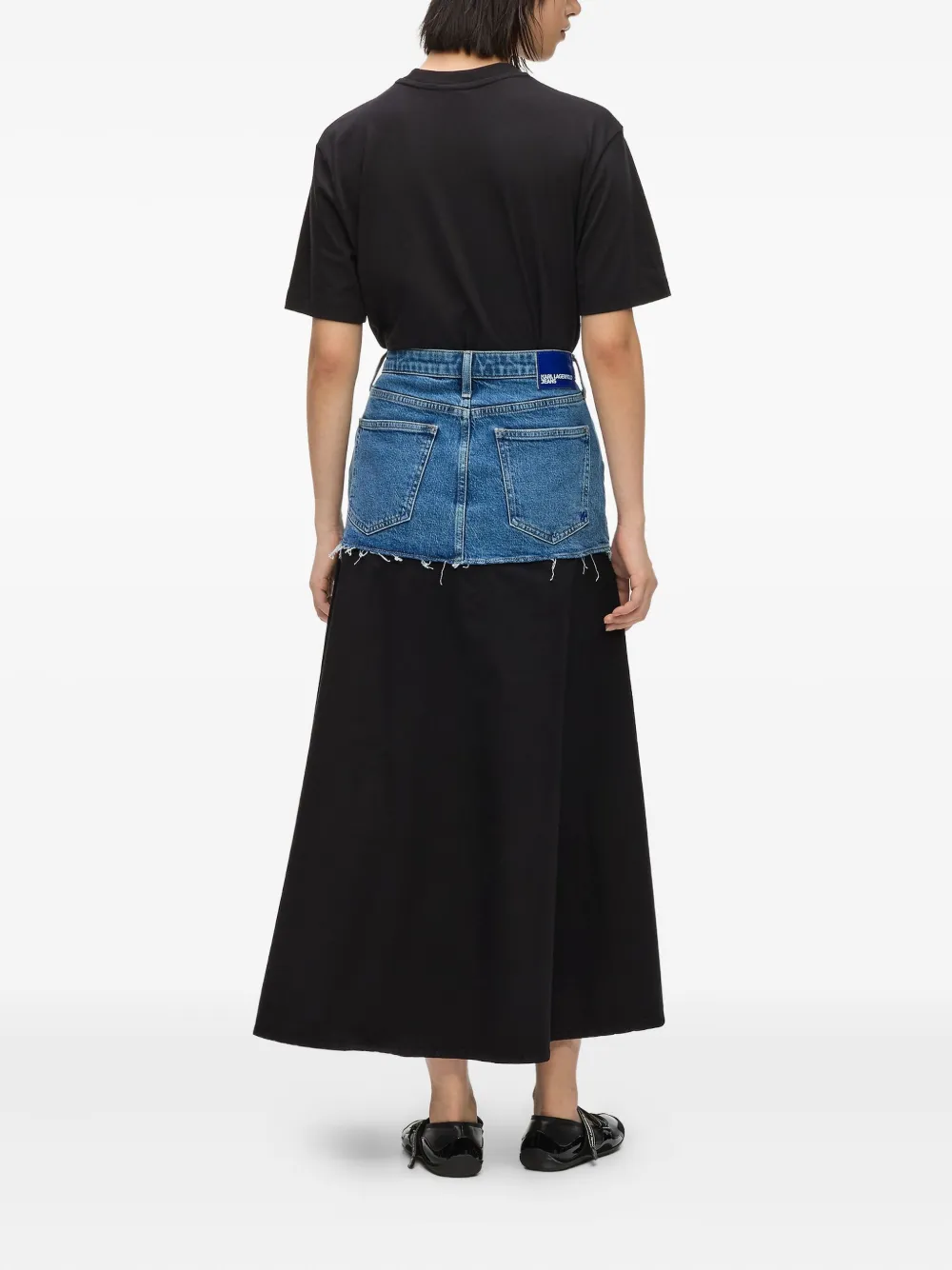 Karl Lagerfeld Jeans Maxi-rok met denim vlakken Blauw