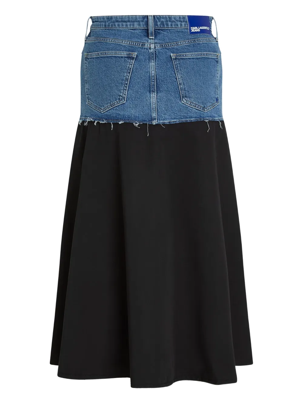 Karl Lagerfeld Jeans Maxi-rok met denim vlakken Blauw