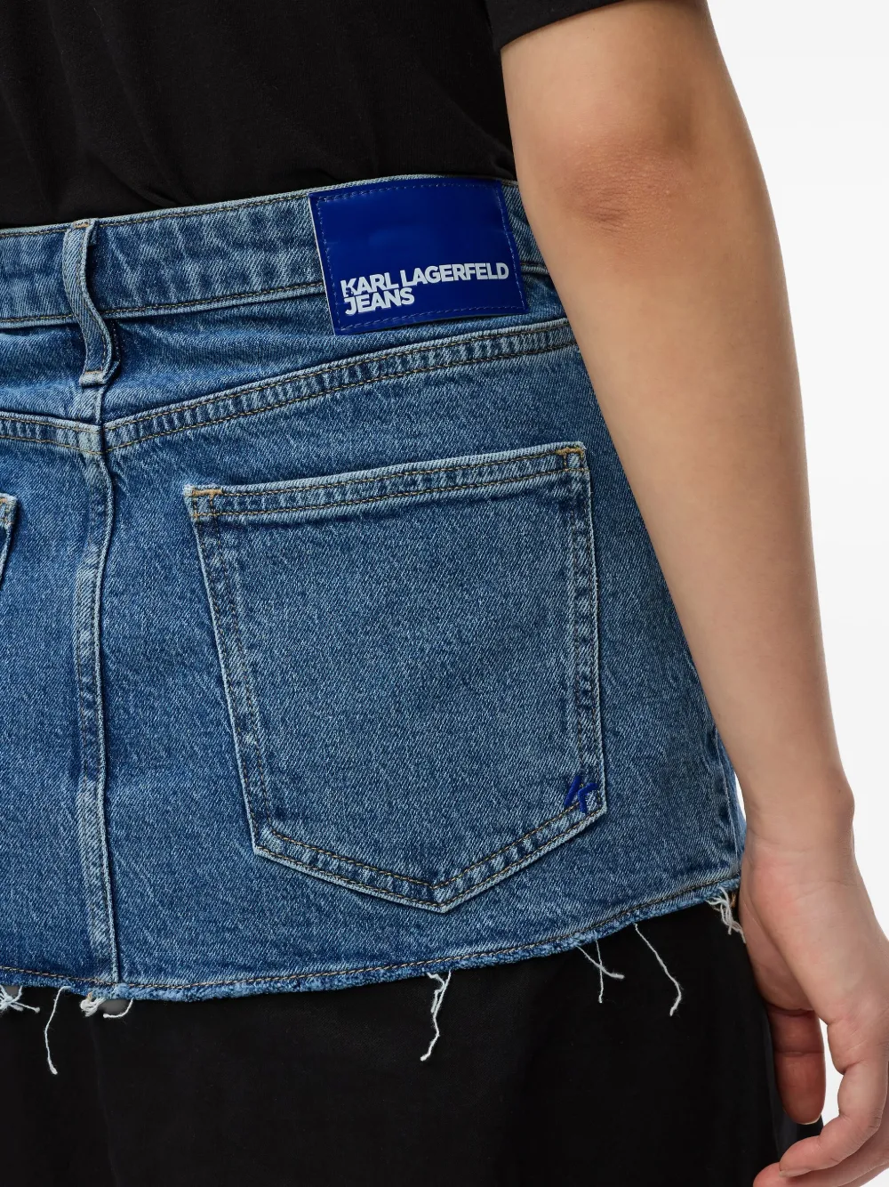 Karl Lagerfeld Jeans Maxi-rok met denim vlakken Blauw