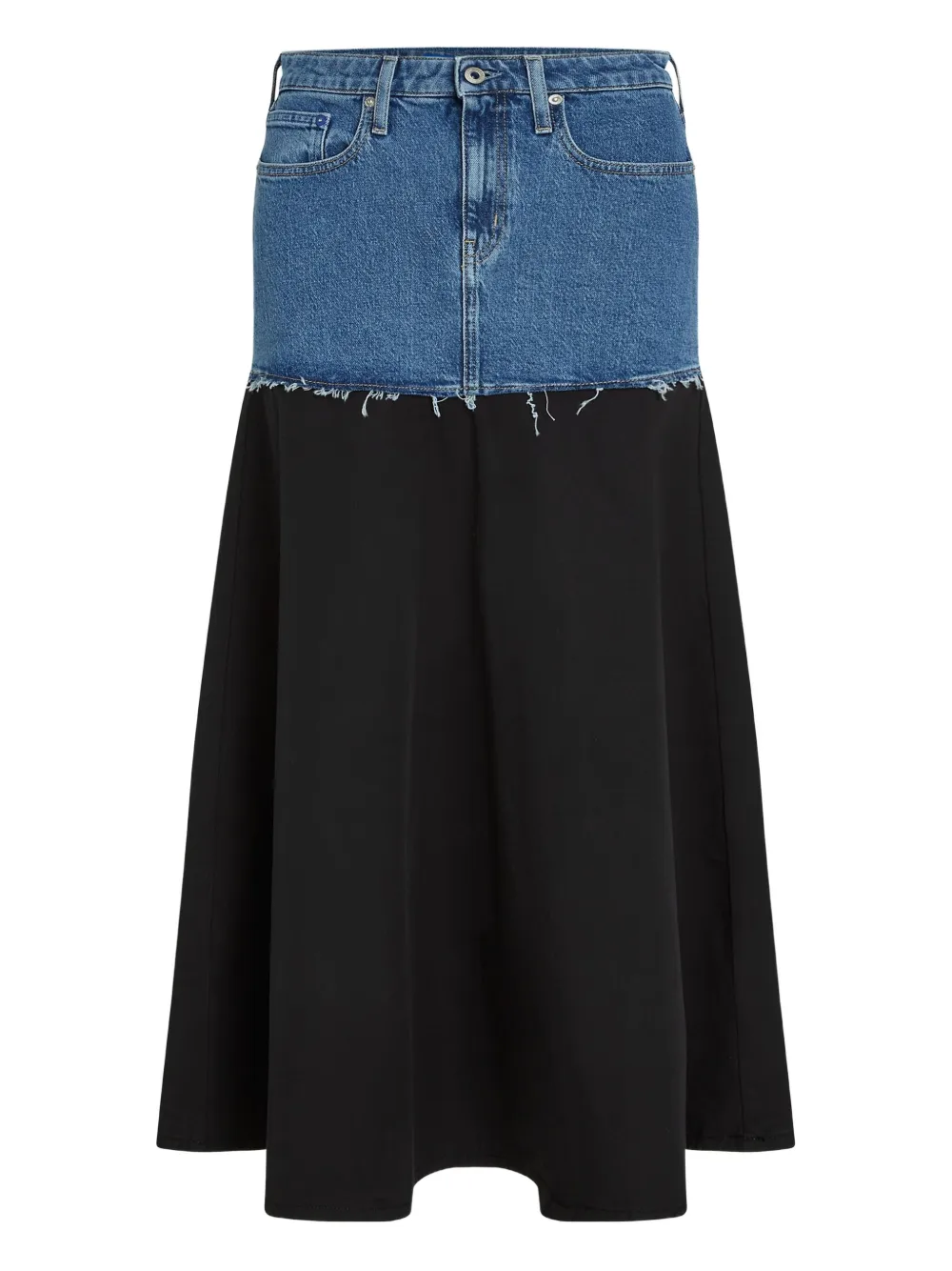 Karl Lagerfeld Jeans jupe longue drapée à empiècement en jean | bleu | Image 1