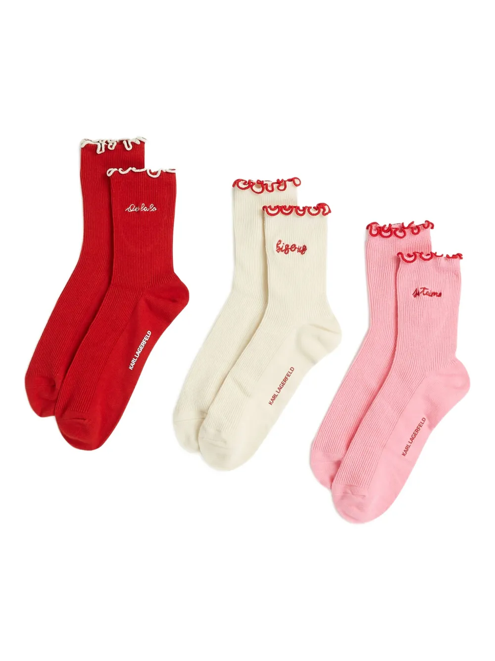 Karl Lagerfeld Love-note 靴下 3足組 - ニュートラル Karl Lagerfeld Love-note 靴下 3足組 - ニュートラル