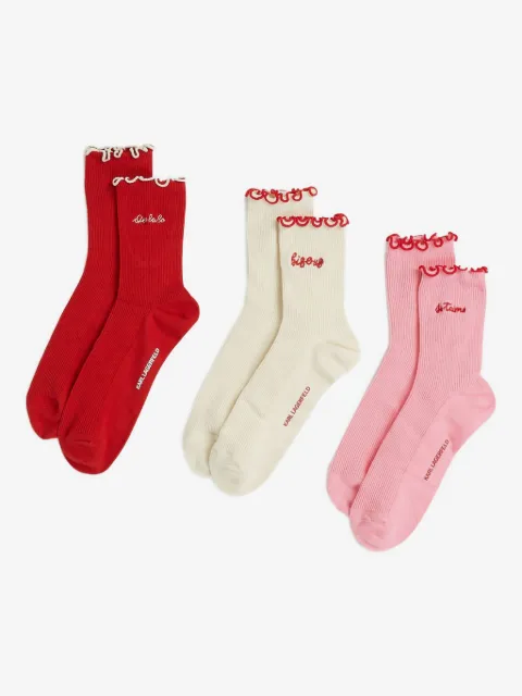 Karl Lagerfeld love-note socks (pack of three)