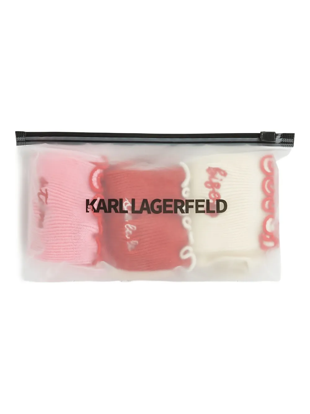 Karl Lagerfeld Drie paar Love-Note sokken Beige