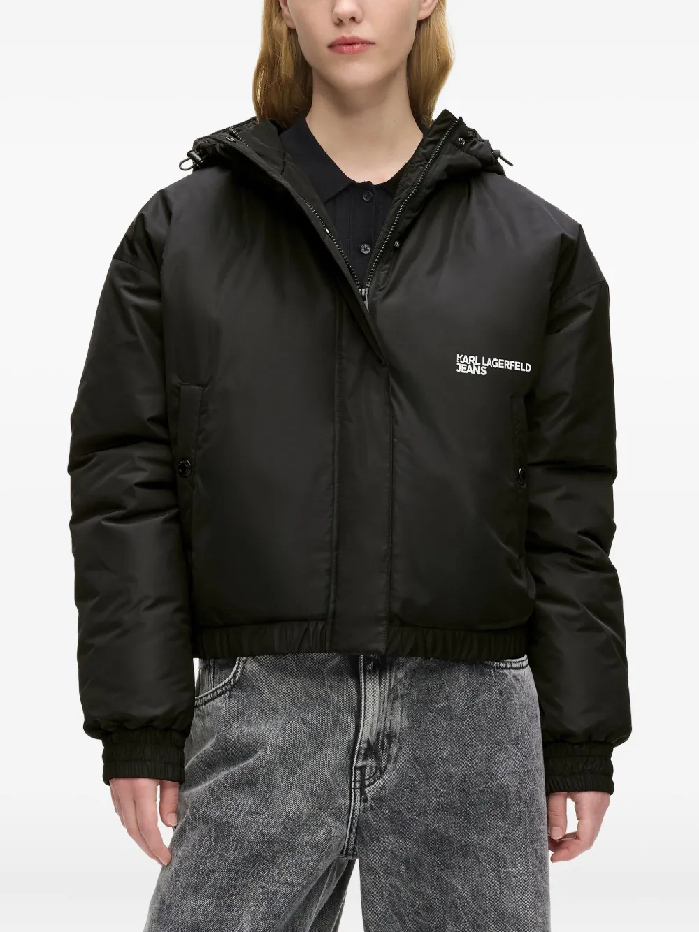 Karl Lagerfeld Jeans Jack met capuchon Zwart