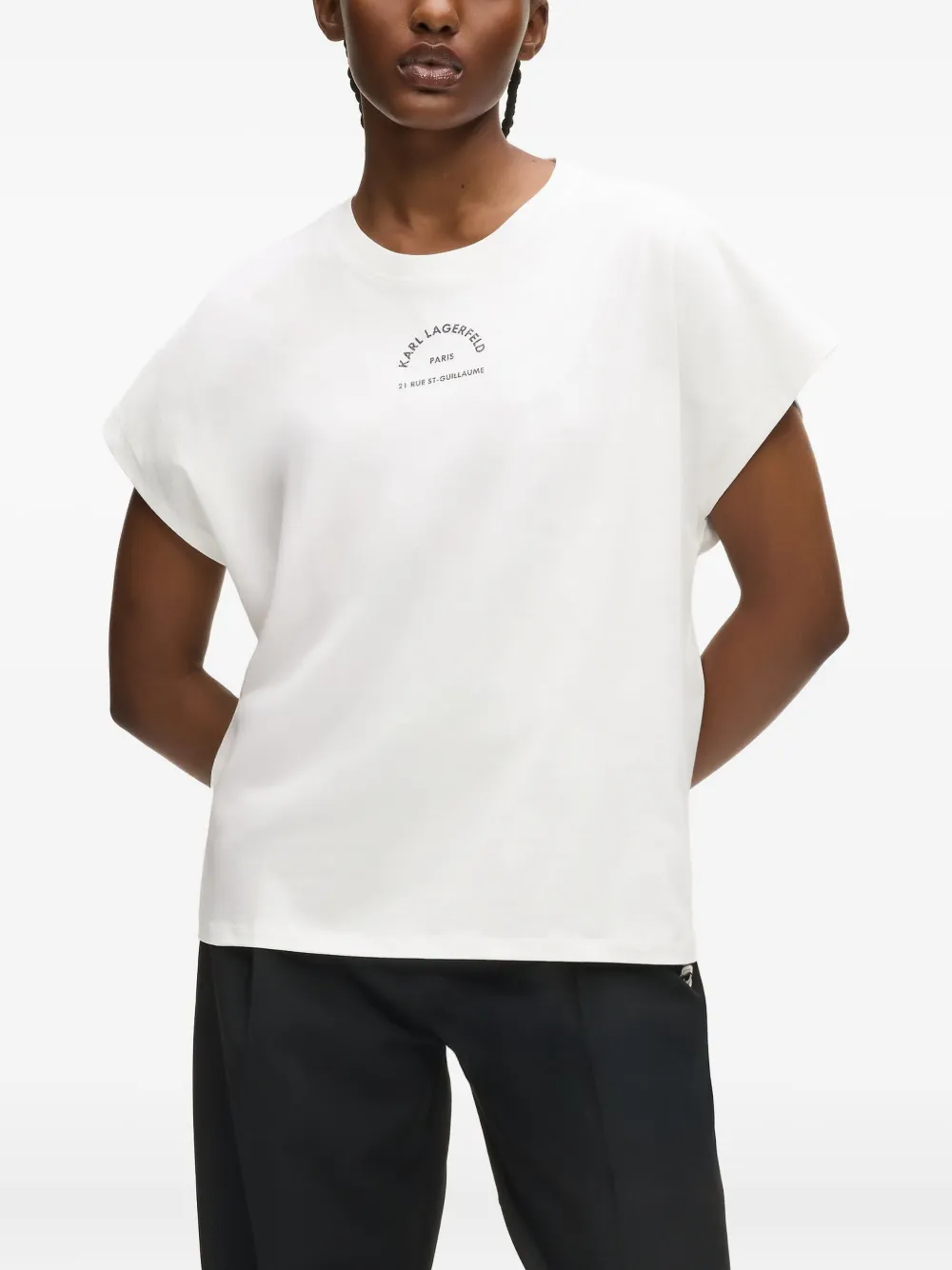 Karl Lagerfeld Rue St-guillaume Design T-shirt In White
