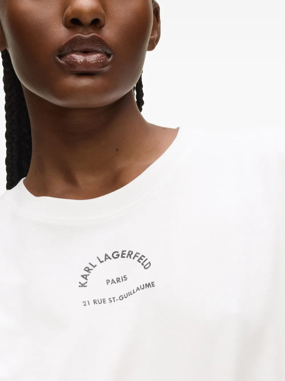 Karl Lagerfeld Rue St-guillaume Design T-shirt In White