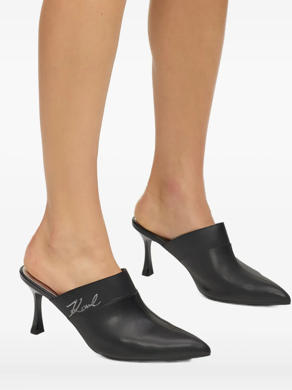 Karl Lagerfeld Sienna muiltjes met puntige neus Zwart