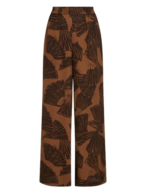 Karl Lagerfeld fan-print flared pants