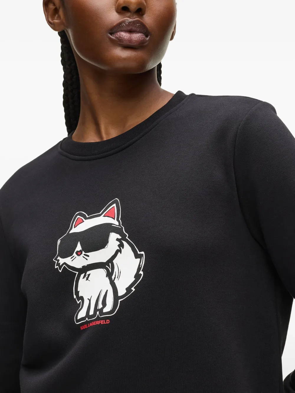 Karl Lagerfeld Ikon Choupette Sweatshirt In Black