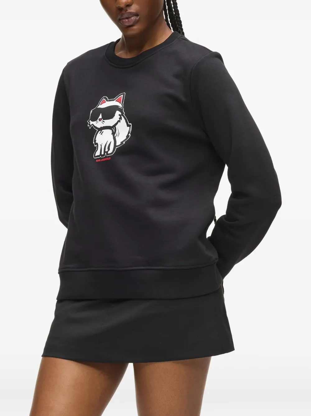 Karl Lagerfeld Ikon Choupette Sweatshirt In Black