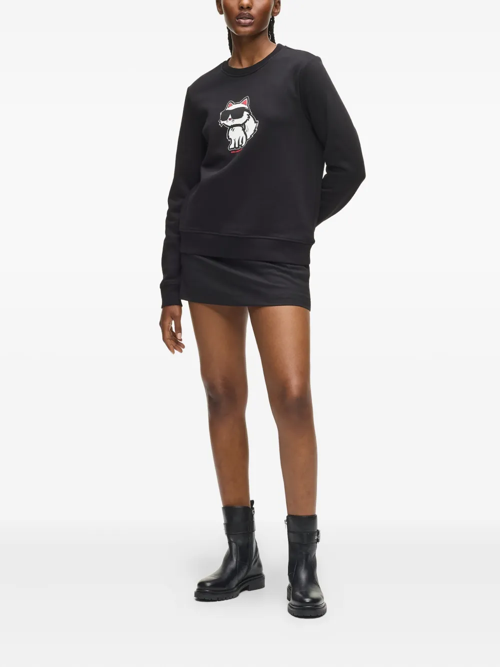 Karl Lagerfeld Ikon Choupette Sweatshirt In Black