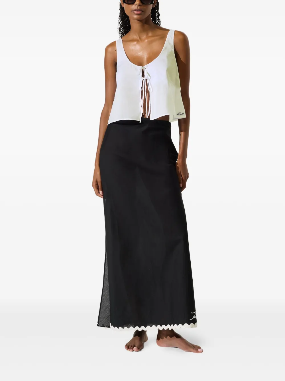 Karl Lagerfeld Katoenen top Wit