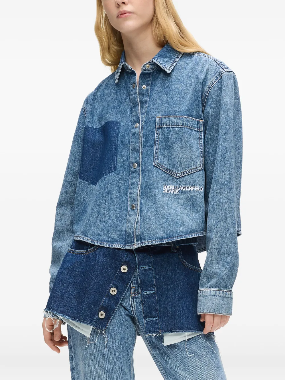 Karl Lagerfeld Jeans Boxy blouse Blauw