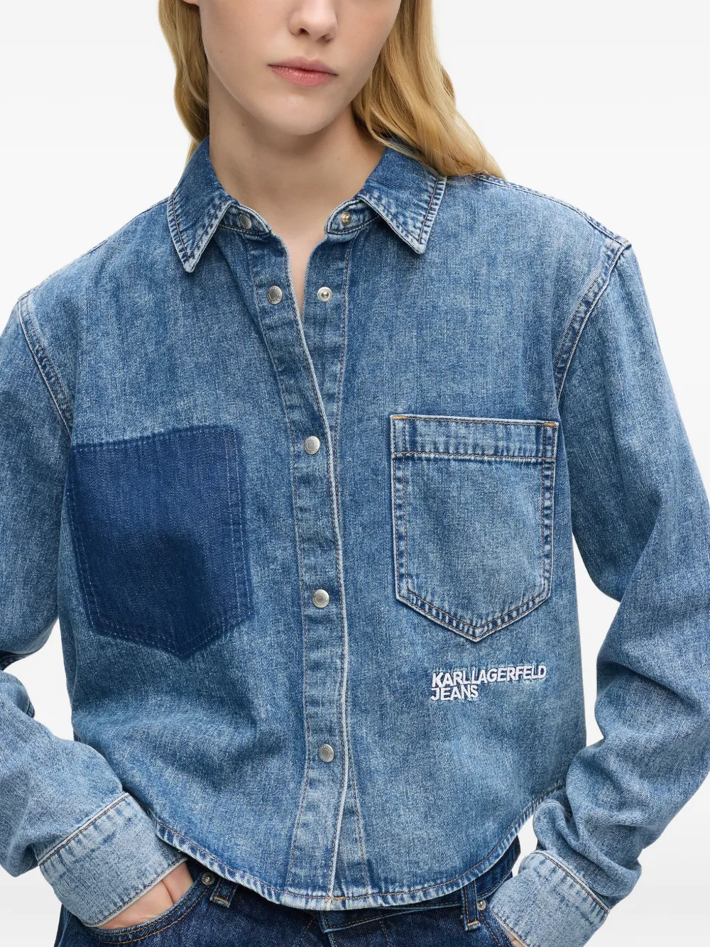 Karl Lagerfeld Jeans Boxy blouse Blauw