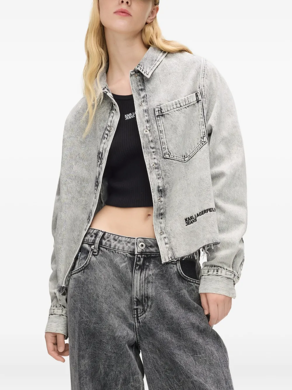 Karl Lagerfeld Jeans Denim blouse Grijs