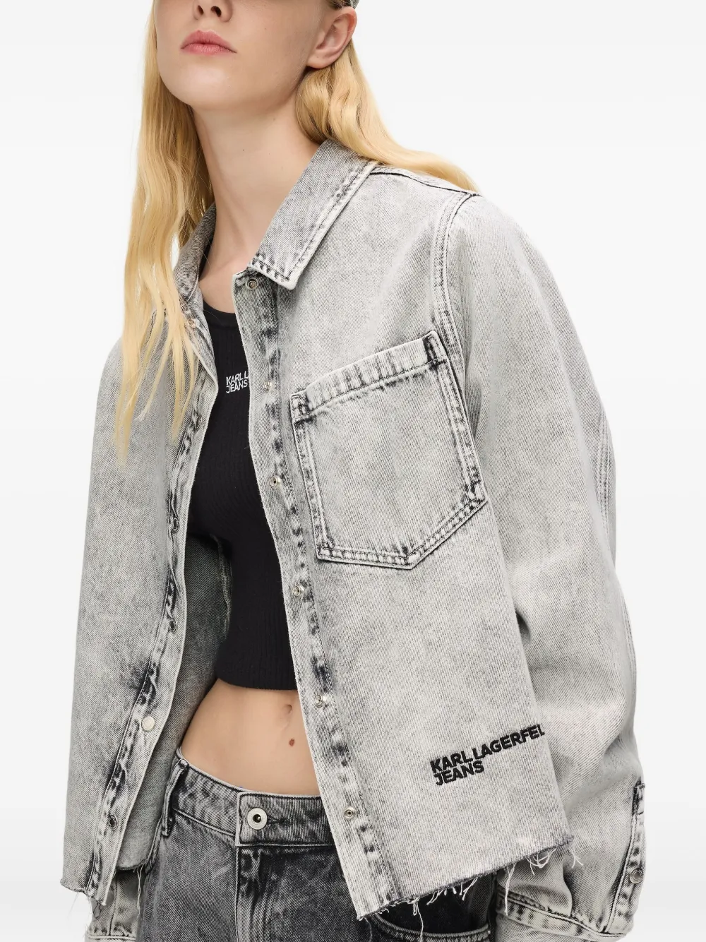 Karl Lagerfeld Jeans Denim blouse Grijs