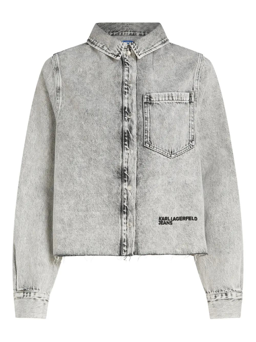 Karl Lagerfeld Jeans Jeanshemd mit Bleached-Effekt - Grau