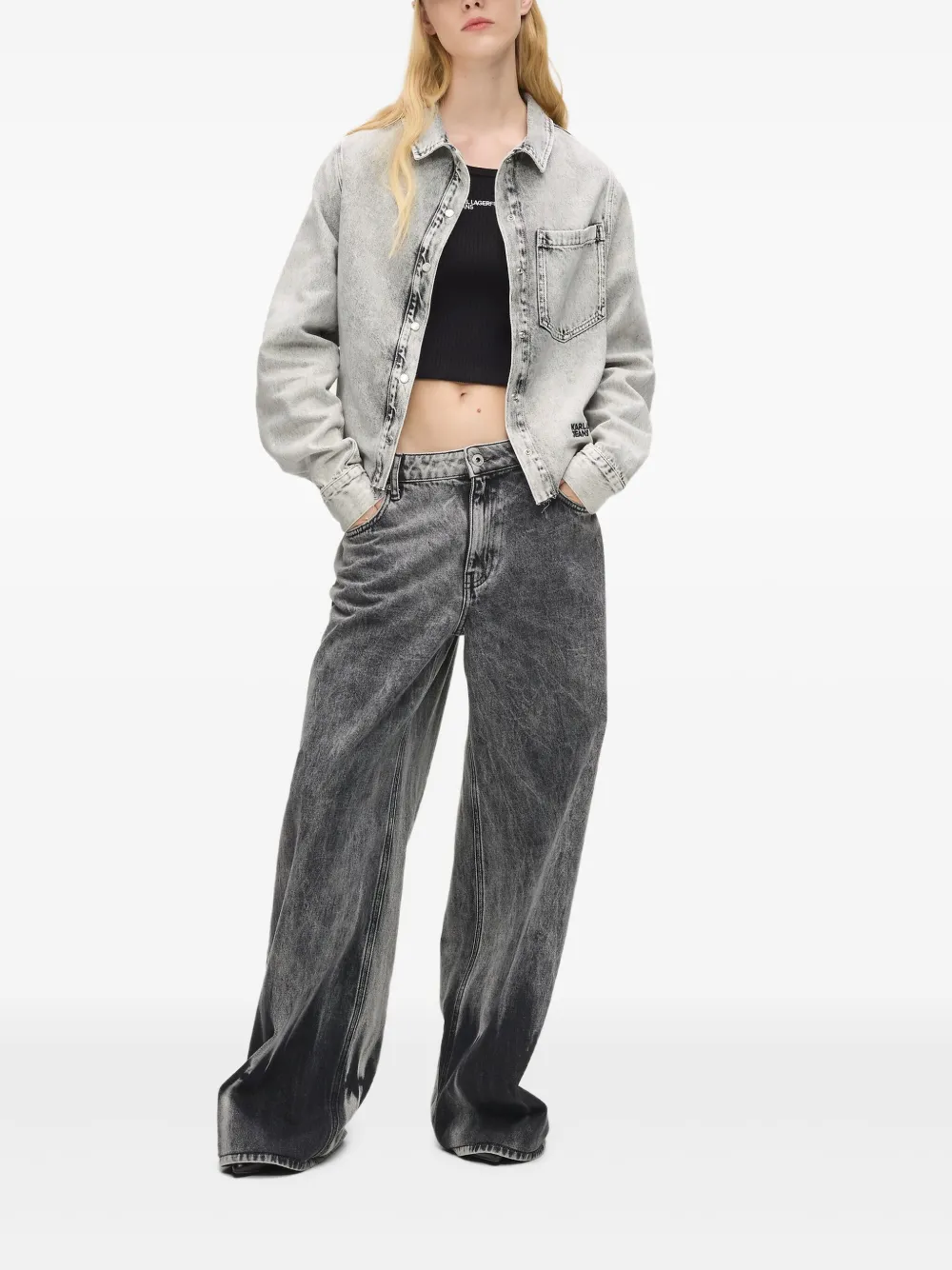 Karl Lagerfeld Jeans Denim blouse - Grijs