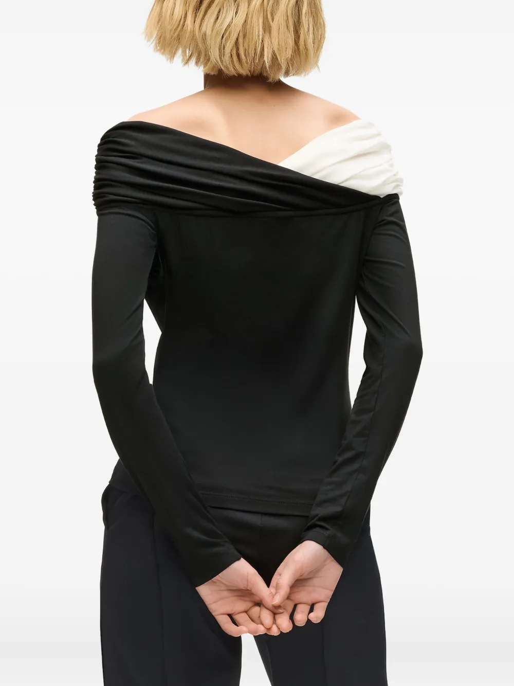 Karl Lagerfeld Off-shoulder Top In Black
