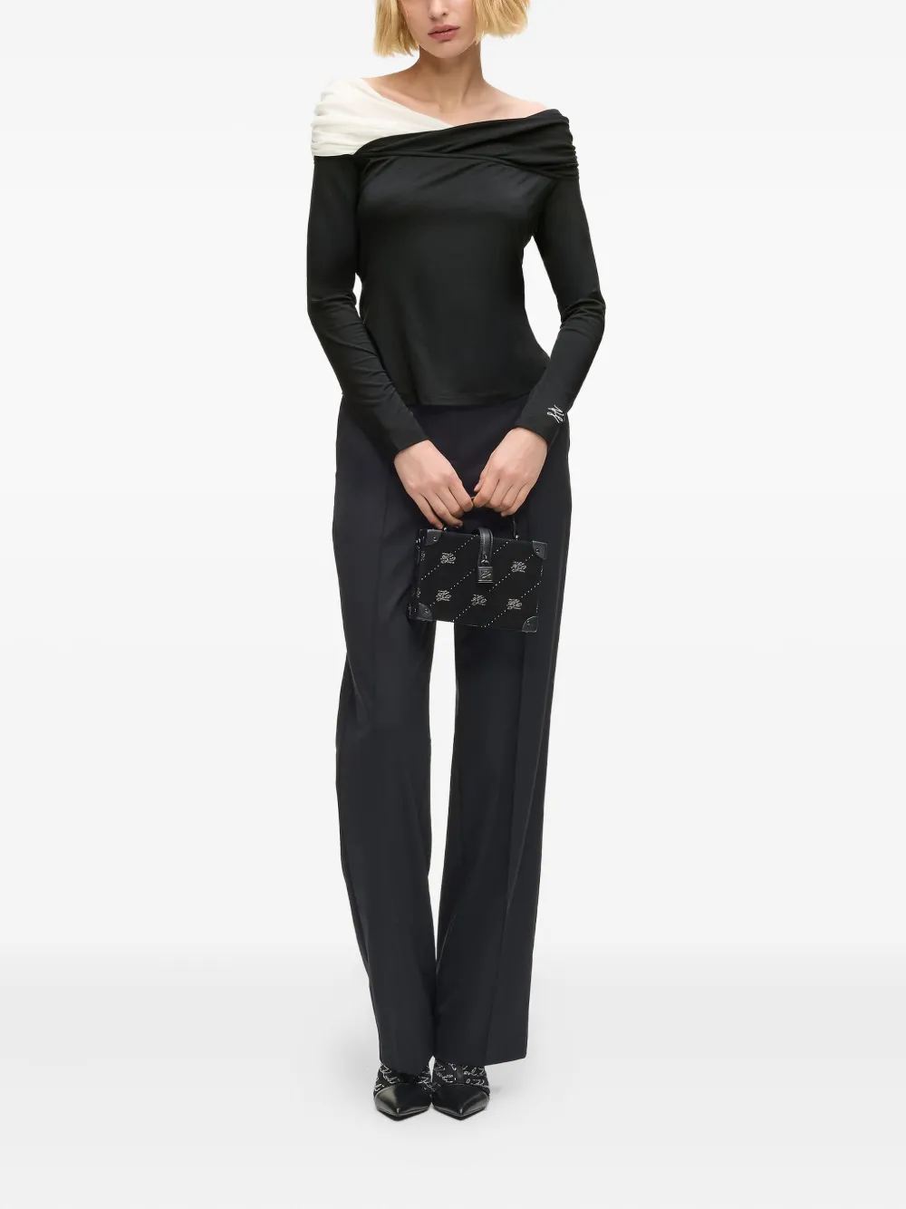 Karl Lagerfeld Off-shoulder top - Zwart