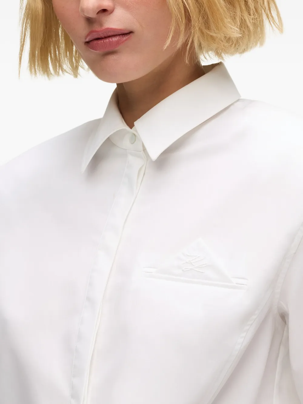 Karl Lagerfeld Chest-pocket Shirt In White