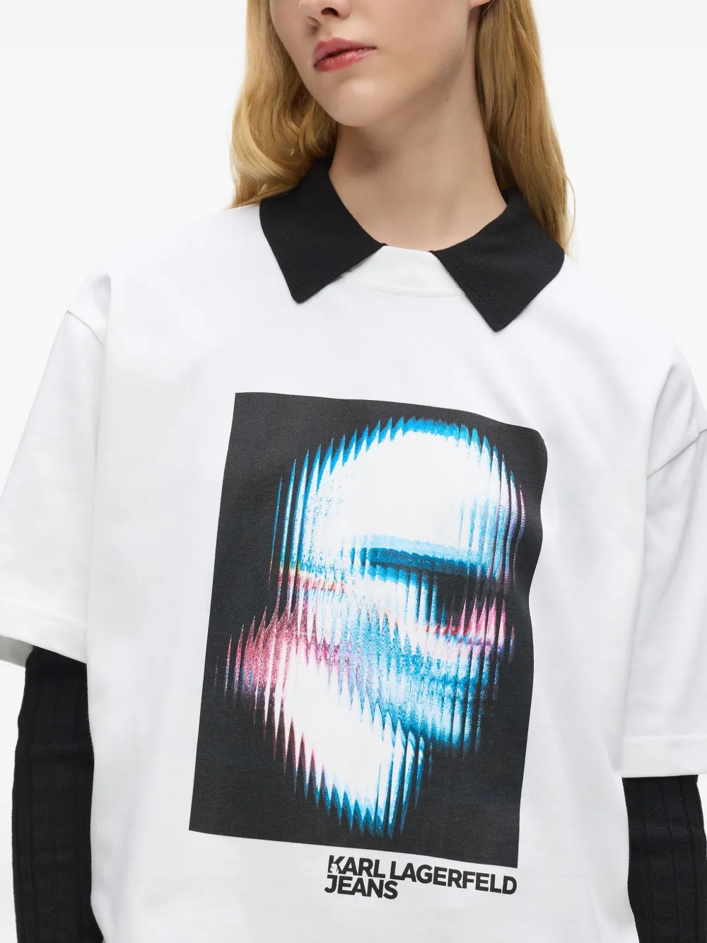 Karl Lagerfeld Jeans T-shirt met logoprint Wit