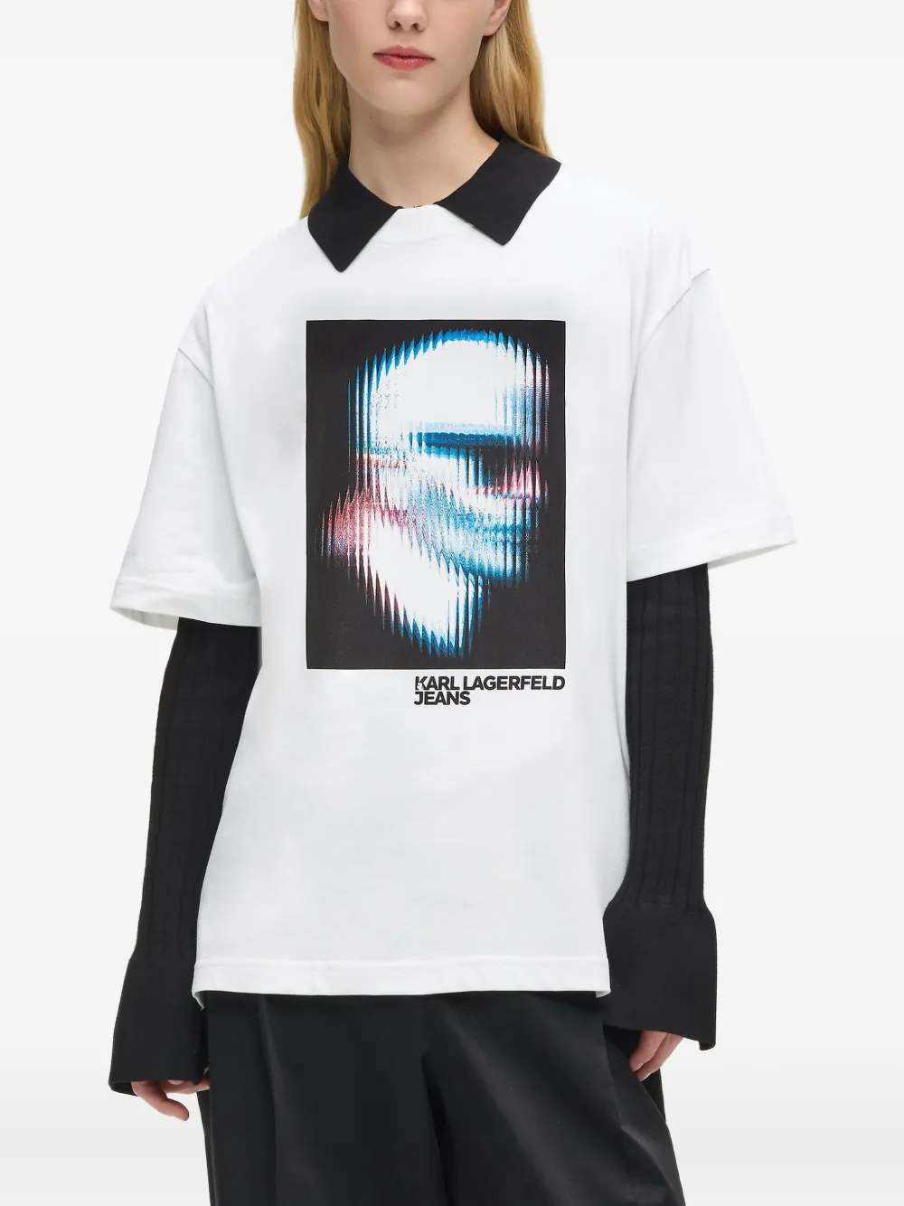 Karl Lagerfeld Jeans T-shirt met logoprint Wit