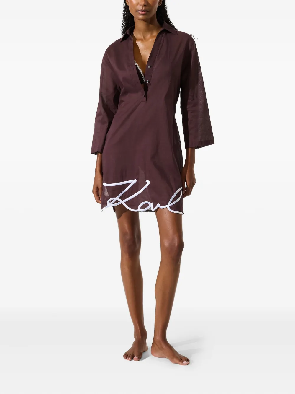 Karl Lagerfeld Signature strandjurk Rood