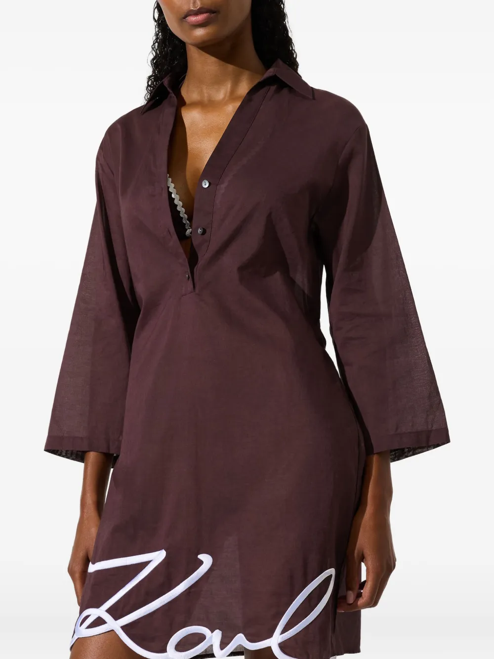 Karl Lagerfeld Signature strandjurk Rood