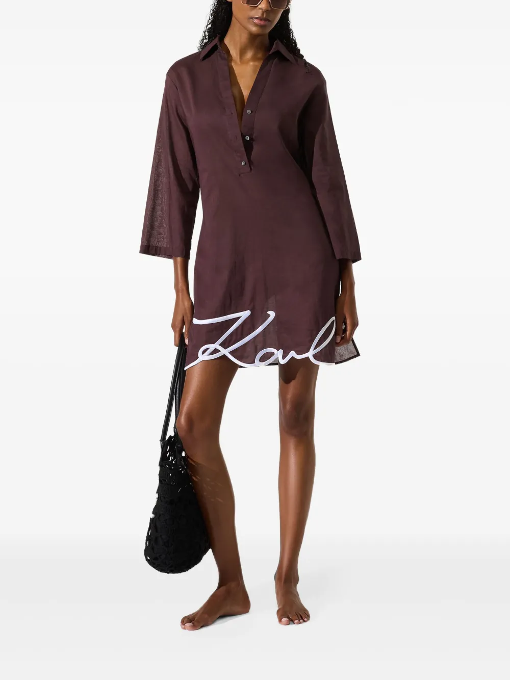 Karl Lagerfeld Signature strandjurk Rood