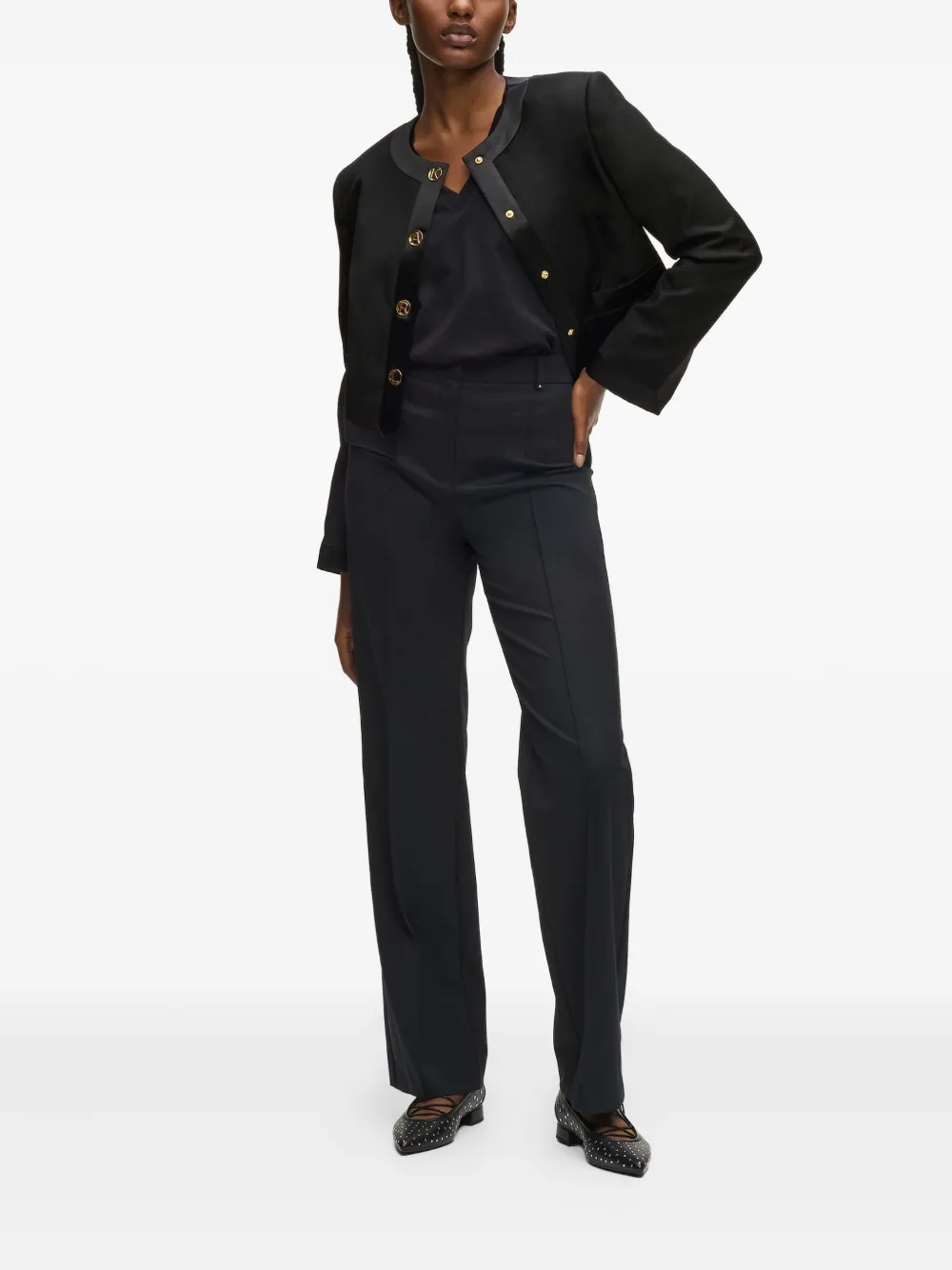 Karl Lagerfeld chamarra de mezclilla con botones | Chamarras ajustadas | Image 2