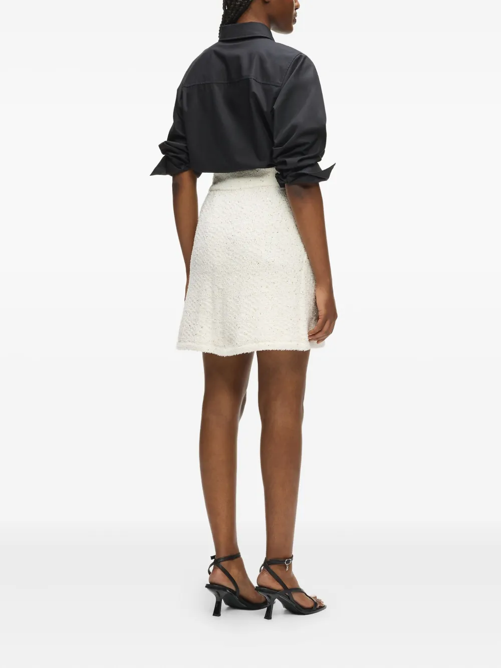 Karl Lagerfeld Bouclé mini-rok met zak Beige