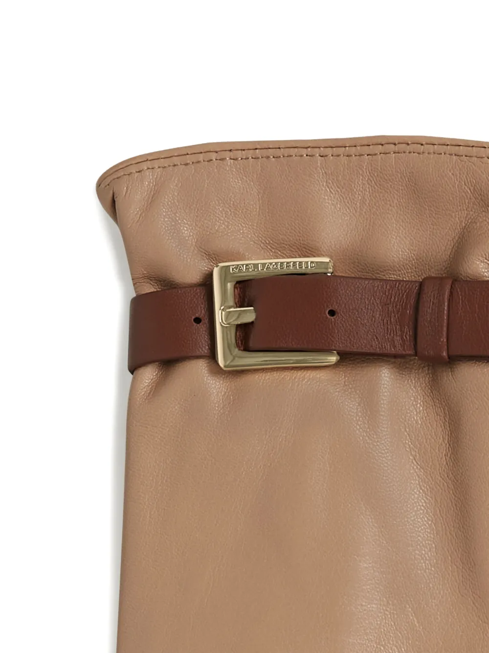 Karl Lagerfeld K Autograph handschoenen met riem Bruin