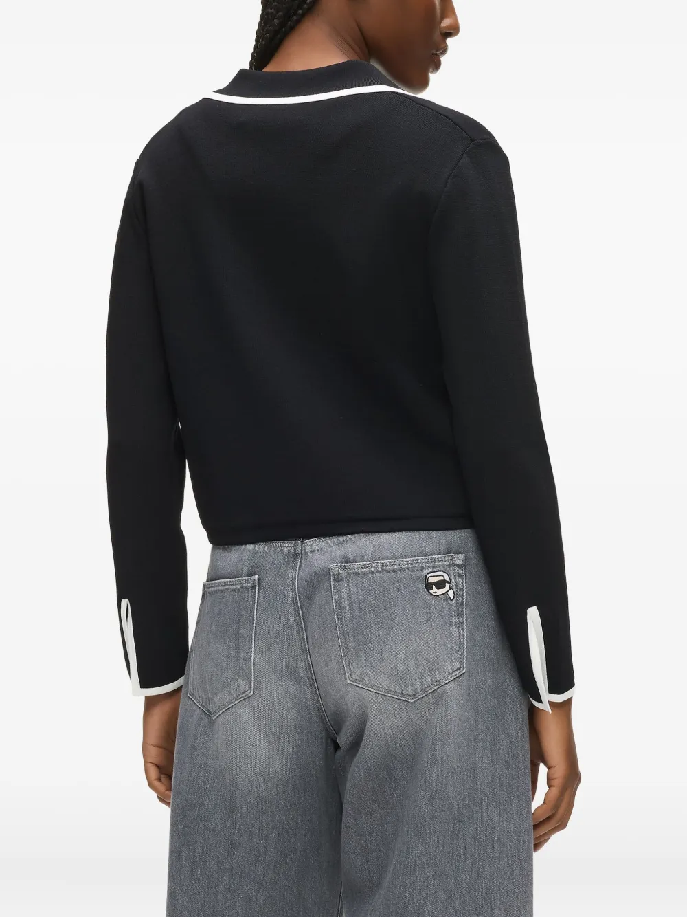 Karl Lagerfeld Vest met dubbele rij knopen Zwart