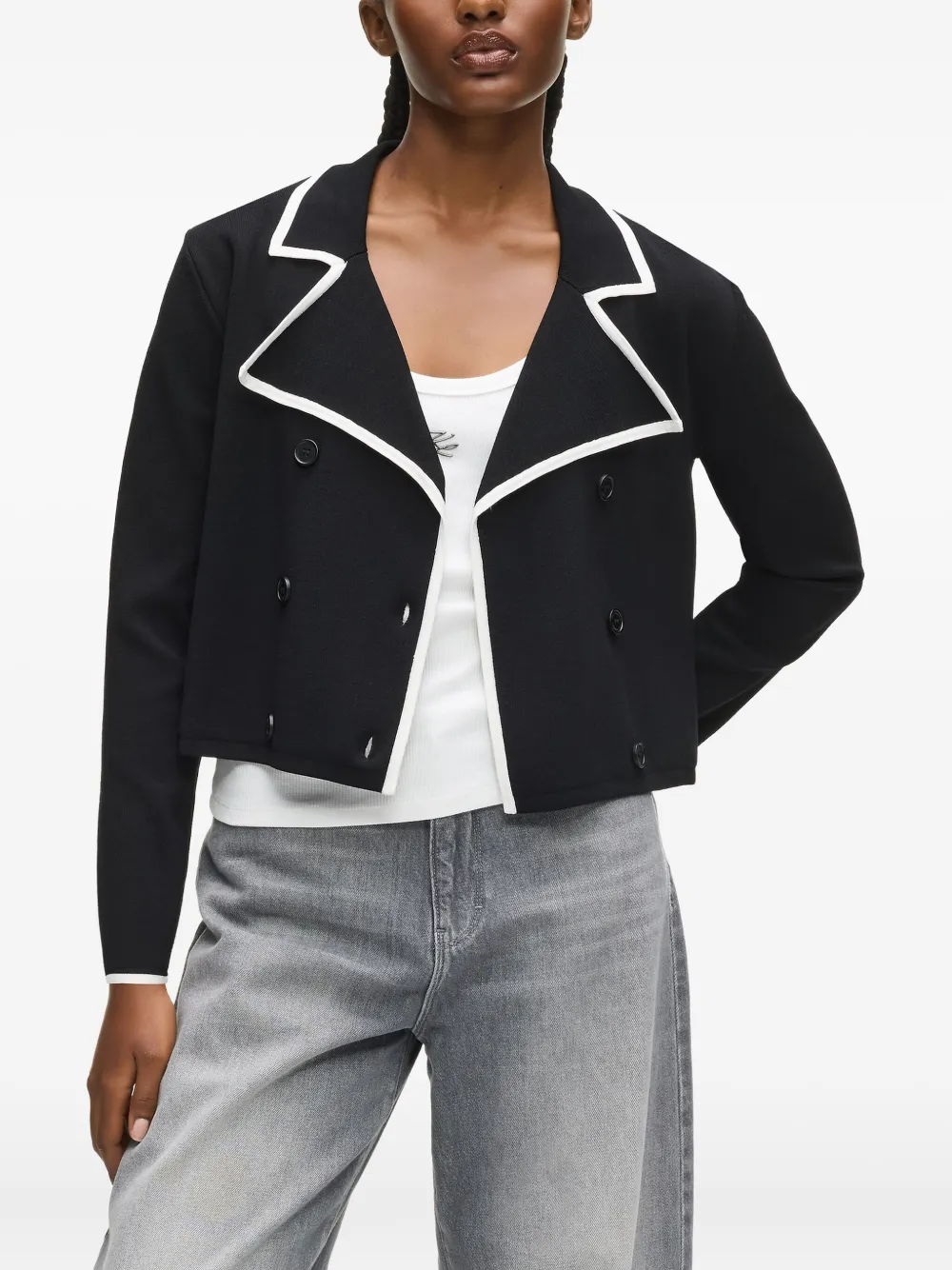 Karl Lagerfeld Vest met dubbele rij knopen Zwart